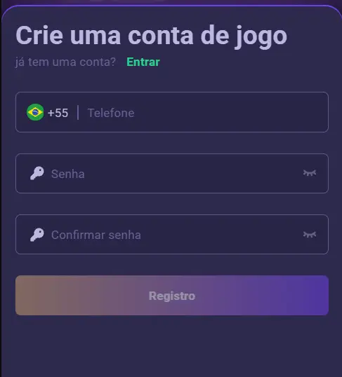 Cadastro rápido 55AC login